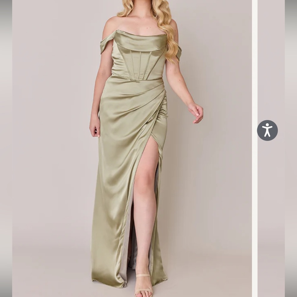 Paris Satin Dress Revelry Silver Sage